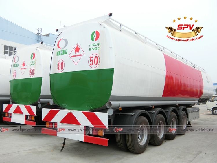 Right back  view of 50,000 Litres Oil Tank Semi-trailer 4 Axles